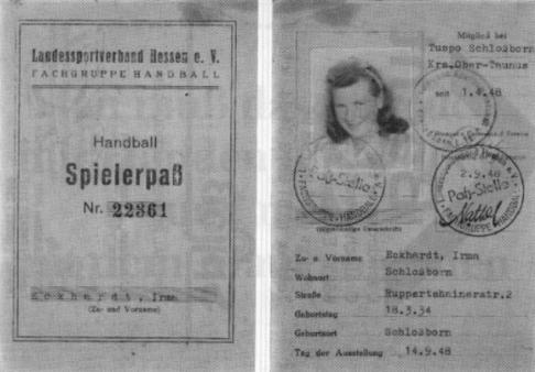 Ein Handball-Spielerpass aus 1948